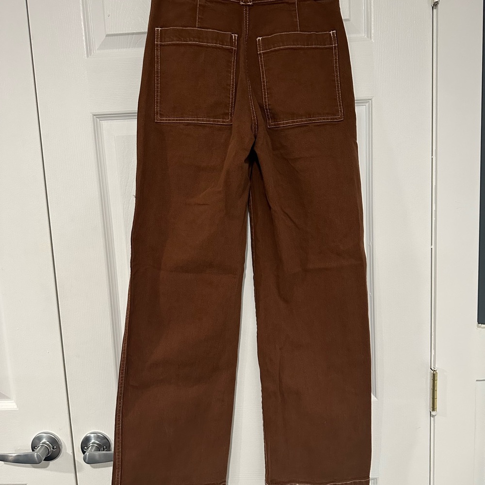 Madewell Chocolate Brown Trousers Emmett wide leg - Picture 4 of 7